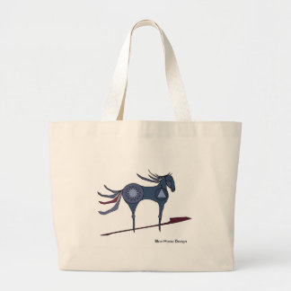 Pony van de vlakken grote tote bag