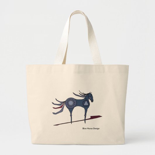 Pony van de vlakken grote tote bag (Voorkant)