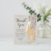 Pony van Palomino en bloemen Bedankkaart (Staand voorkant)