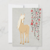 Pony van Palomino en bloemen Bedankkaart (Achterkant)