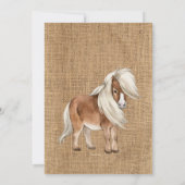 Pony verjaardag in het gezelschap van cowboy party kaart (Achterkant)