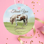 Pony verjaardagsfeestje duizelig omhoog dank u gun bedankjes labels