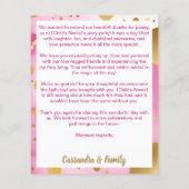 Pony verjaardagsfeestje wit paard dank u kaart (Achterkant)