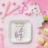 Pony verjaardagsfeestje wit paardenservies papieren bordje (Feest)