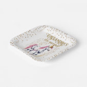 Pony verjaardagsfeestje wit paardenservies papieren bordje (Gebogen)