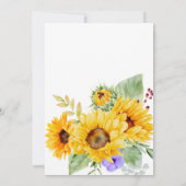 Pony verjaardagsfeestje zonnebloemen glitter sjabl kaart (Achterkant)