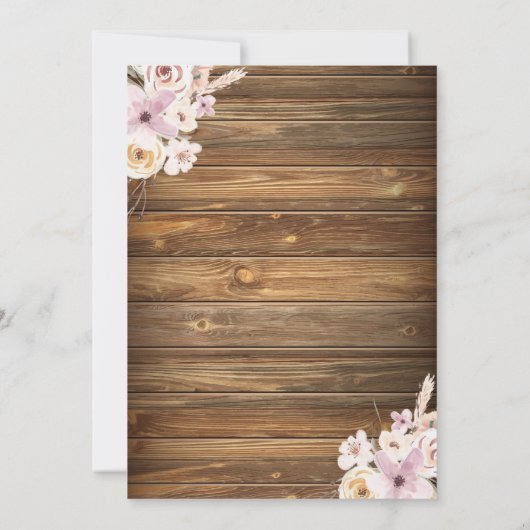  pony verjaardagsuitnodiging Bloemen Boho Paard Kaart (Achterkant)