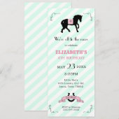 Pony verjaardagsuitnodiging kaart (Voorkant / Achterkant)