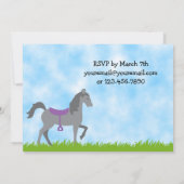 Pony verjaardagsuitnodiging voor meisjes kaart (Achterkant)