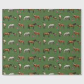 Pony Verpakkingspapier (groen) Cadeaupapier (Vlak)