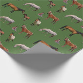 Pony Verpakkingspapier (groen) Cadeaupapier (Hoek)