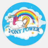 Pony-voedingseenheid Ronde Sticker (Voorkant)