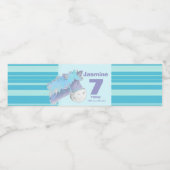 Pony waterverf art roze 7e verjaardag waterlabels waterfles etiket (Enkel label)