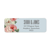  Pony Wedding Couple Blue Address Label (Voorkant)