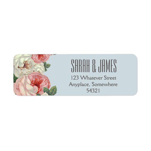  Pony Wedding Couple Blue Address Label (Voorkant)