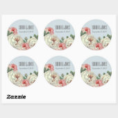 Pony Wedding Couple Blue Sticker Label (Vel)