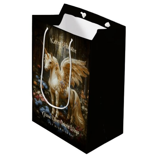  Pony Witte Woud Eenhoorn Magisch Paard Medium Cadeauzakje (Voorkant Gekanteld)