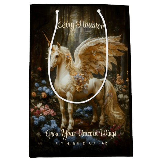  Pony Witte Woud Eenhoorn Magisch Paard Medium Cadeauzakje (Voorkant)