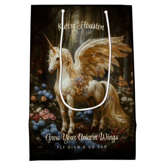  Pony Witte Woud Eenhoorn Magisch Paard Medium Cadeauzakje (Achterkant)