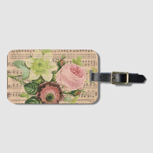  pony's en bladermuziek bagagelabel (Voorkant (horizontaal))