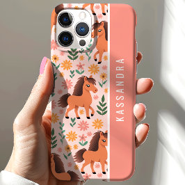 Pony's En Bloemen Bloemstuk Aangepaste Gepersonali iPhone 15 Case