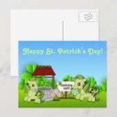 Pony's en klavers Happy St. Patrick's Day Horse Briefkaart (Voorkant / Achterkant)