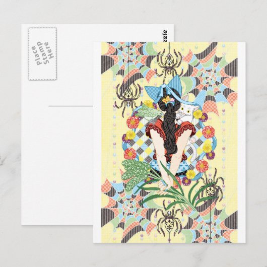 Ponytail- en kattenoren briefkaart (Voorkant / Achterkant)