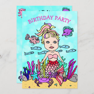 Ponytail Mermaid valt onder de Birthday-Zee Kaart