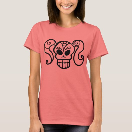 Ponytail Skull Girl T-shirt (Voorkant)