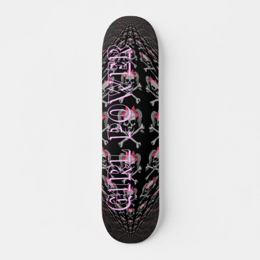 Ponytail skull-schaatsenbord skateboard (Voorkant)