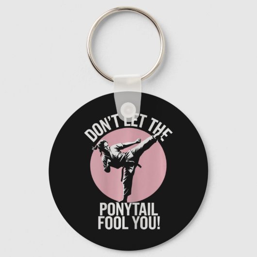 Ponytail Warrior Meisjes Martial Arts 1  Sleutelhanger (Voorkant)