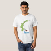 Ponza Italiaanse eilandkaart. T-shirt (Voorkant volledig)