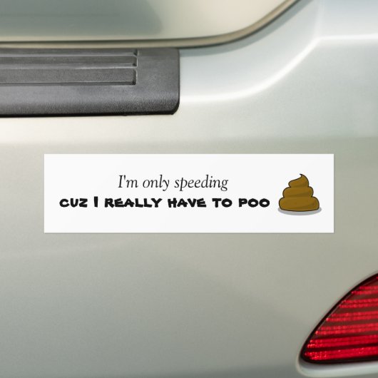 Poo Bumpersticker (Op auto)