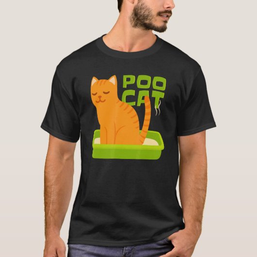 Poo Cat Litter Box Stinky Poo T-shirt (Voorkant)