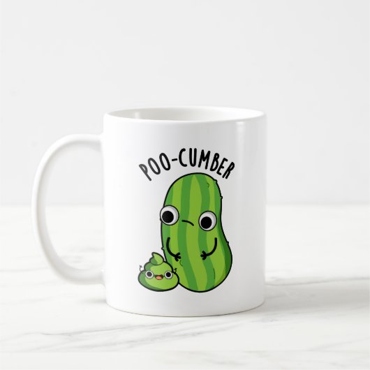 Poo-cumber Funny Cucumber Pun Koffiemok (Links)