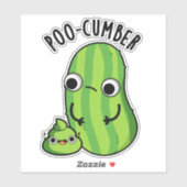 Poo-cumber Funny Cucumber Pun Sticker (Vel)
