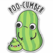 Poo-cumber Funny Cucumber Pun Sticker (Voorkant)