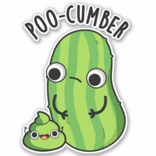 Poo-cumber Funny Cucumber Pun Sticker