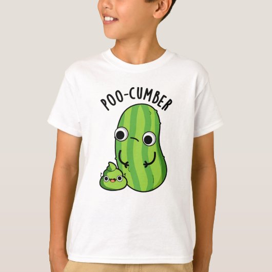 Poo-cumber Funny Cucumber Pun T-shirt (Voorkant)
