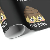Poo-ding Funny Poop Pudding Pun Dark BG Cadeaupapier (Rol Hoek)