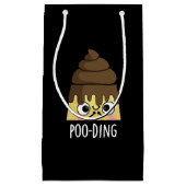 Poo-ding Funny Poop Pudding Pun Dark BG Klein Cadeauzakje (Voorkant)
