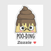 Poo-ding Funny Poop Pudding Pun Sticker (Vel)