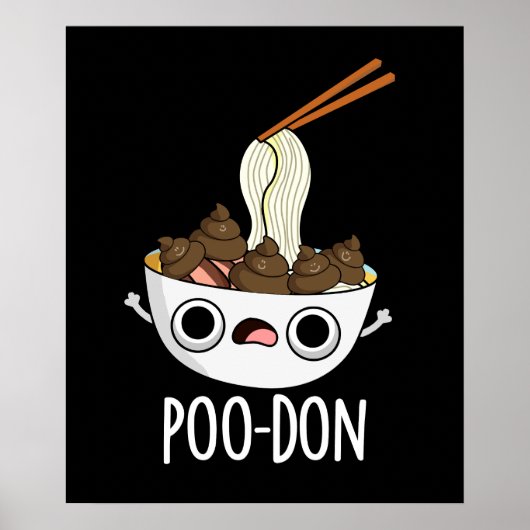 Poo-don Grappige Udon Grappen Donkere BG Poster (Voorkant)