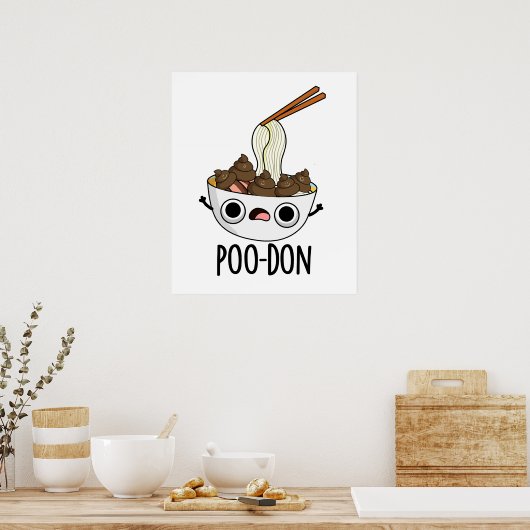 Poo-don Grappige Udon Grappen Poster (Keuken)