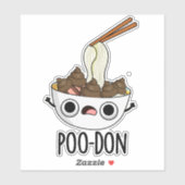 Poo-don Grappige Udon Pun  Sticker (Vel)