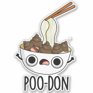 Poo-don Grappige Udon Pun Sticker