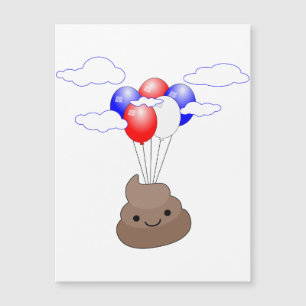 Poo Emoji die vliegt met het Briefkaart van de luc