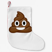 Poo Emoji Kerstmis Kous Kleine Kerstsok (Voorkant)