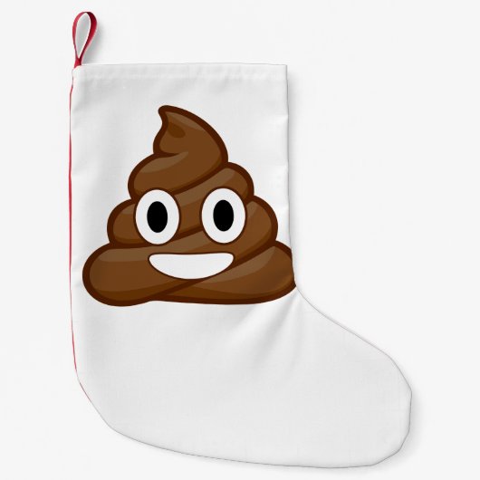 Poo Emoji Kerstmis Kous Kleine Kerstsok (Voorkant)