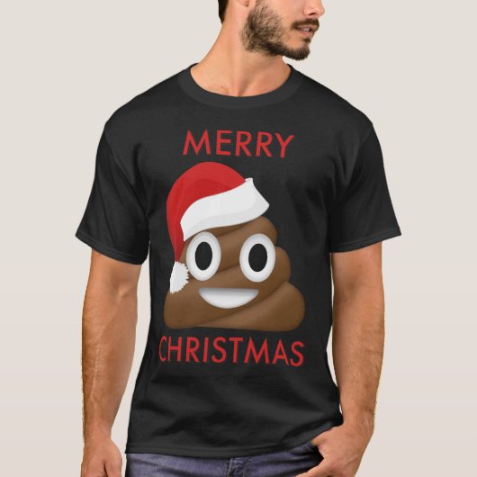 Poo Emoji Merry kerst Essential T-Shirt (Voorkant)